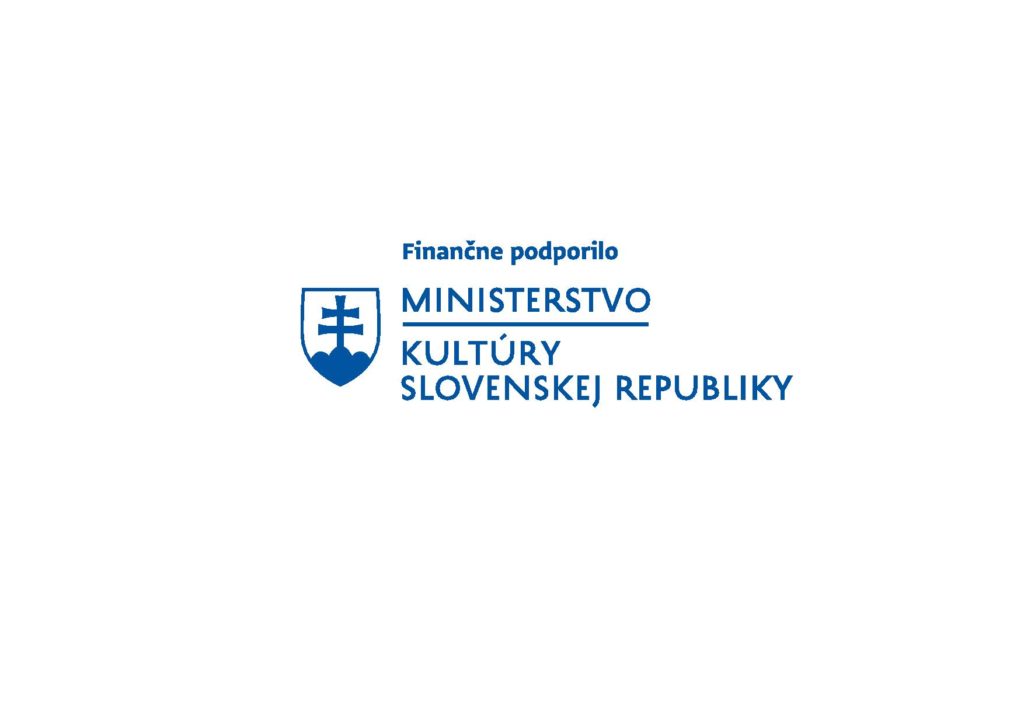 Logo Min. kultúry, ktoré pozostáva zo štátneho znaku a textu: Finančne podporilo Ministerstvo kultúry Slovenskej republiky